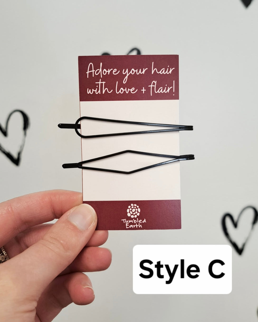 Black Geometric Bobby Pin Set