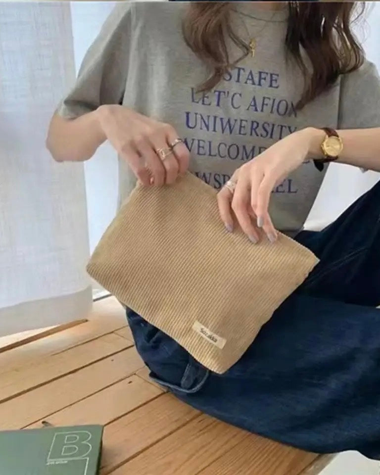 Corduroy Cosmetic Bag