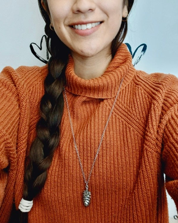 Long + Large Pine Cone Necklace