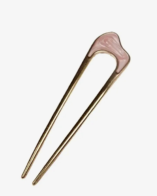 Pearl Inlay Metal French Hair Pin