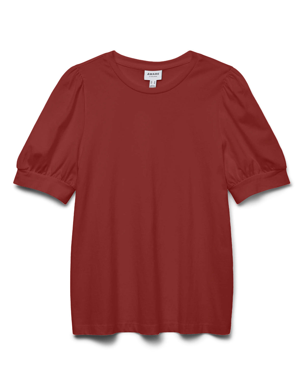 The Kerry Half Volume Sleeve Top: Russet Brown