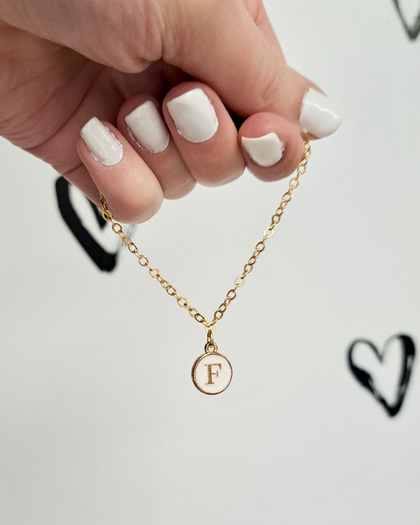 White Initial + Gold Bracelet
