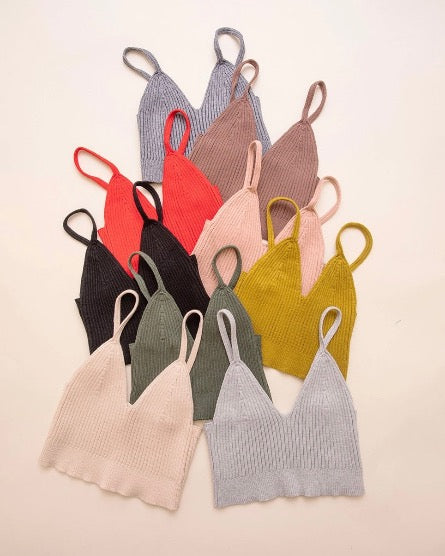 The Ribbed Knitted Brami: 9 COLORS