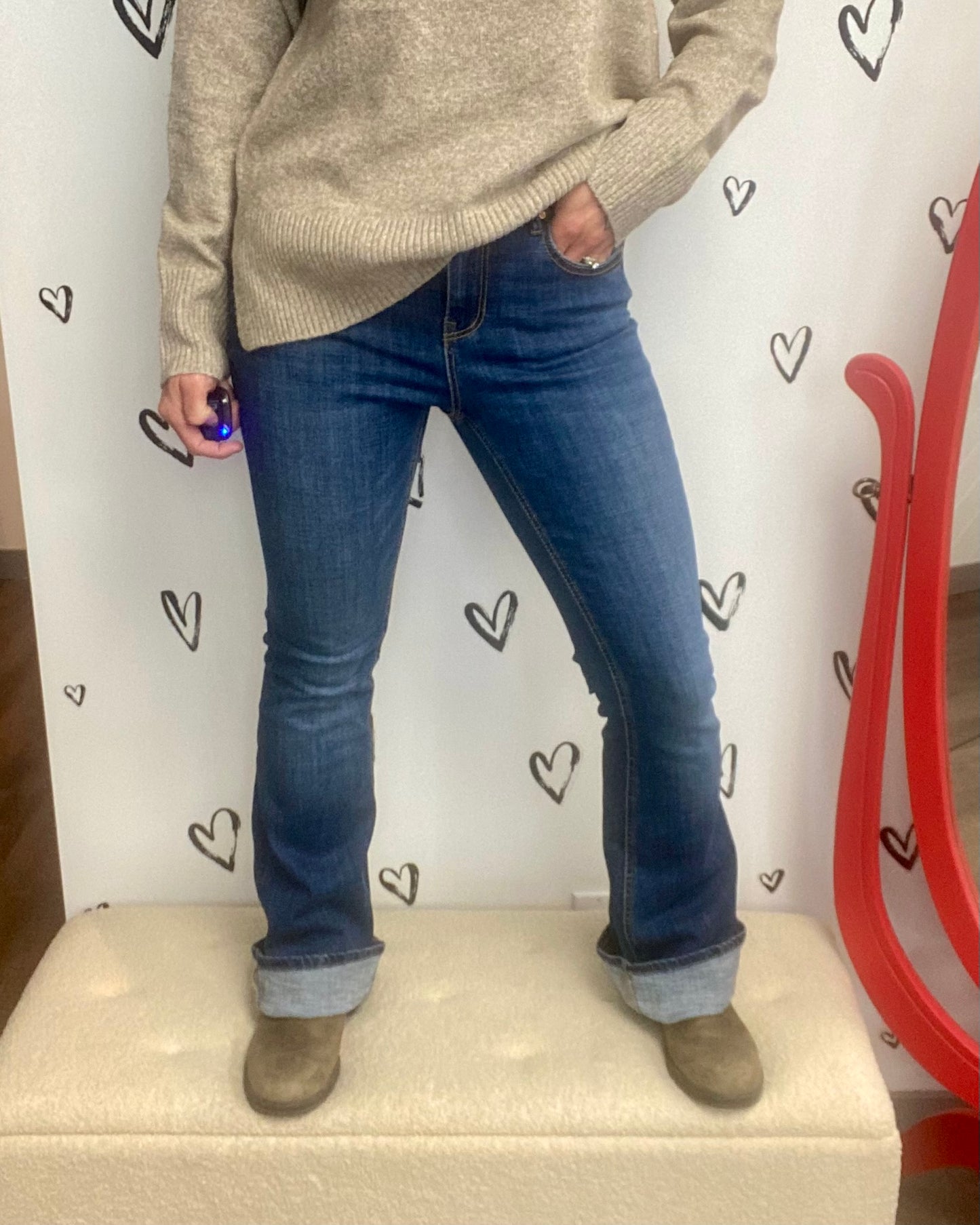 The Flash Flared Mid Rise Jean - 32" + 34" length!