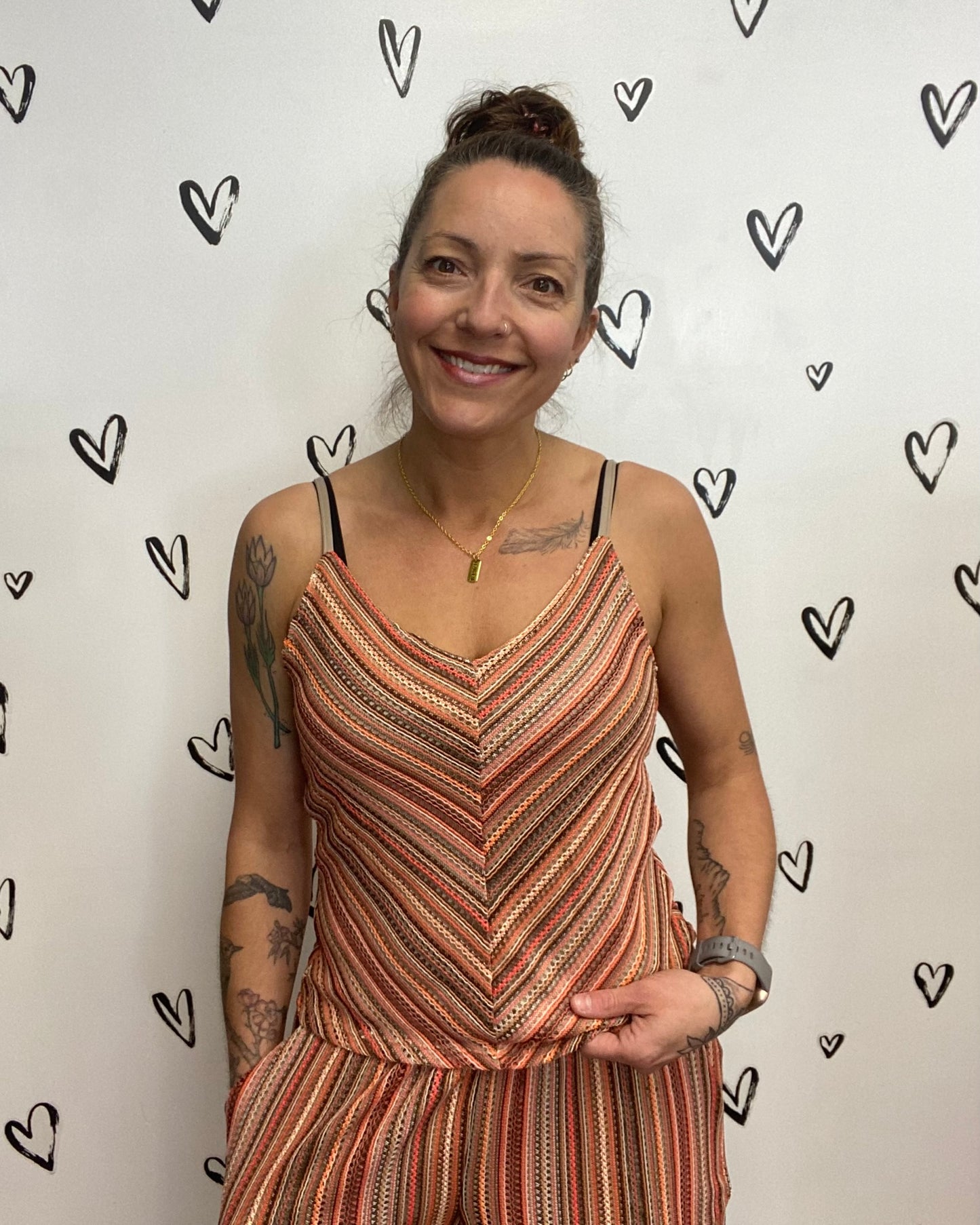 The Demi Striped Singlet Top