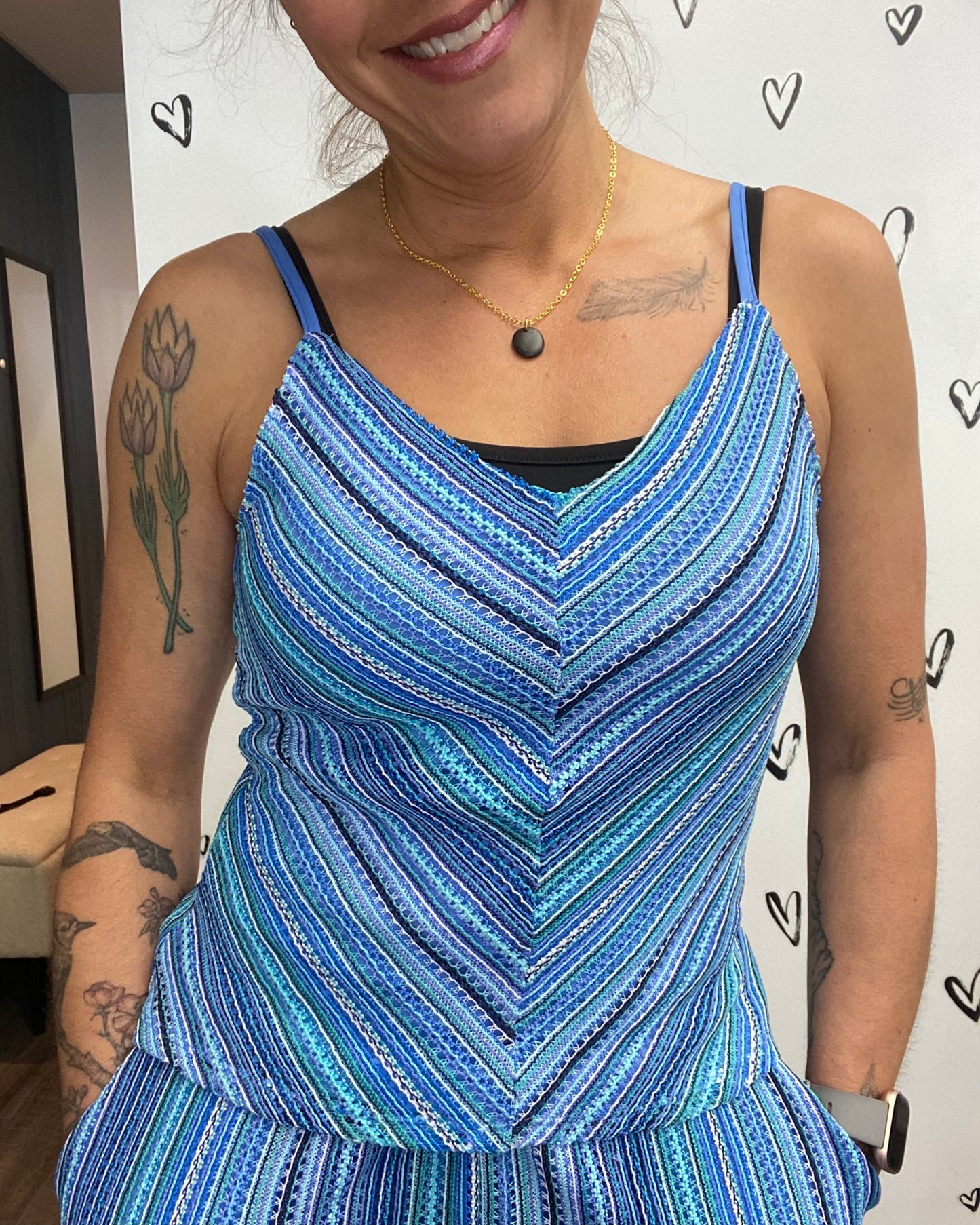 The Demi Striped Singlet Top