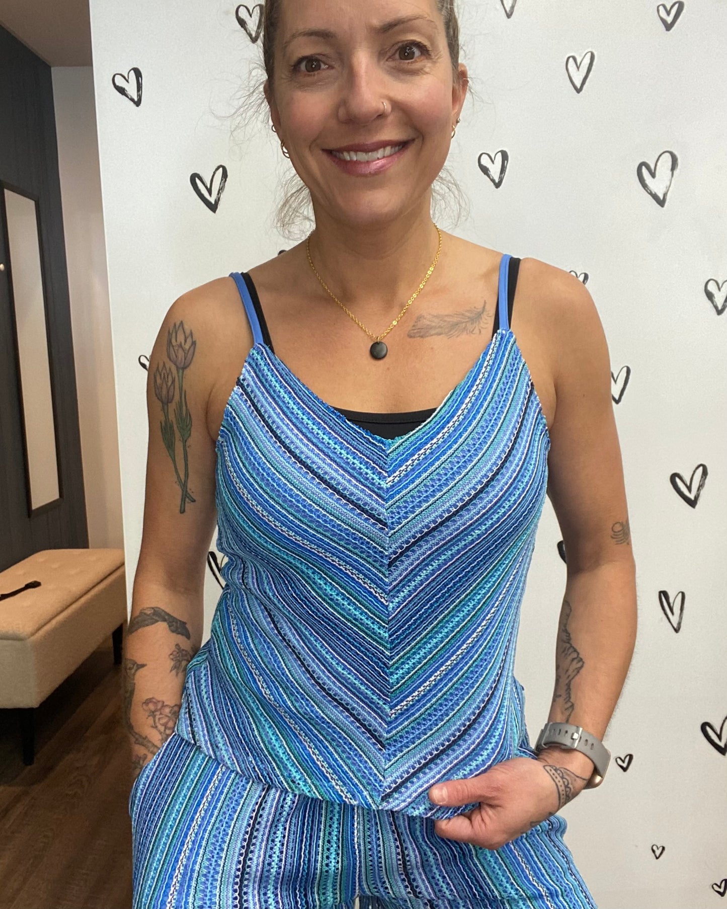 The Demi Striped Singlet Top