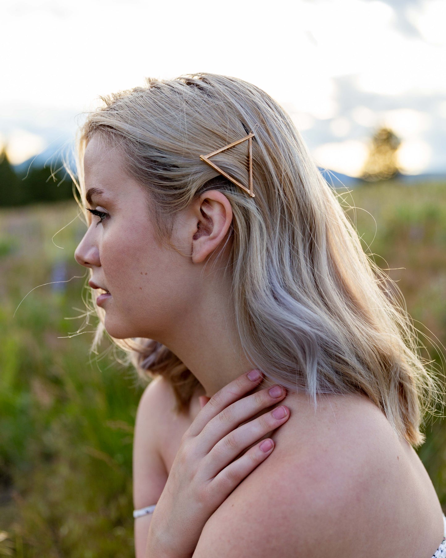 Geometric Silver Hair Clip