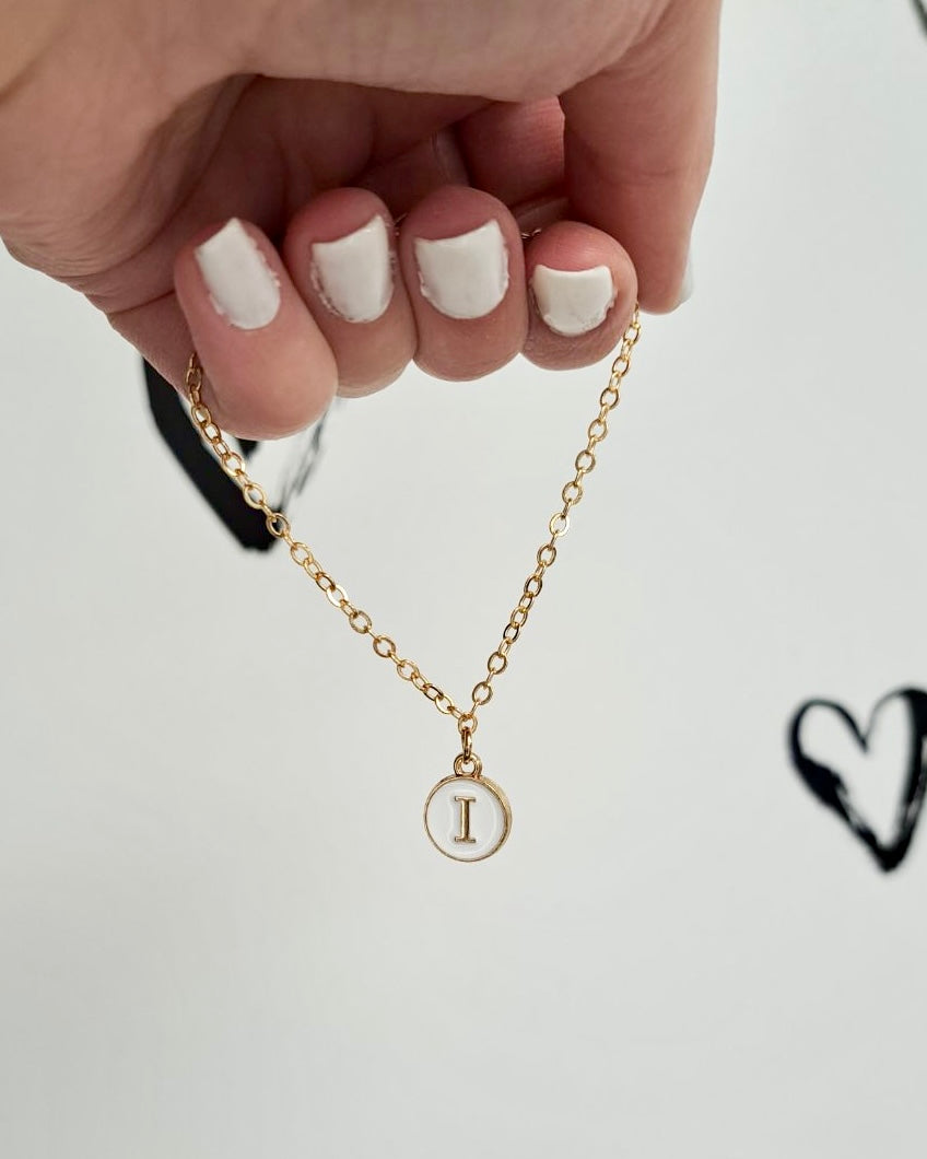 White Initial + Gold Bracelet