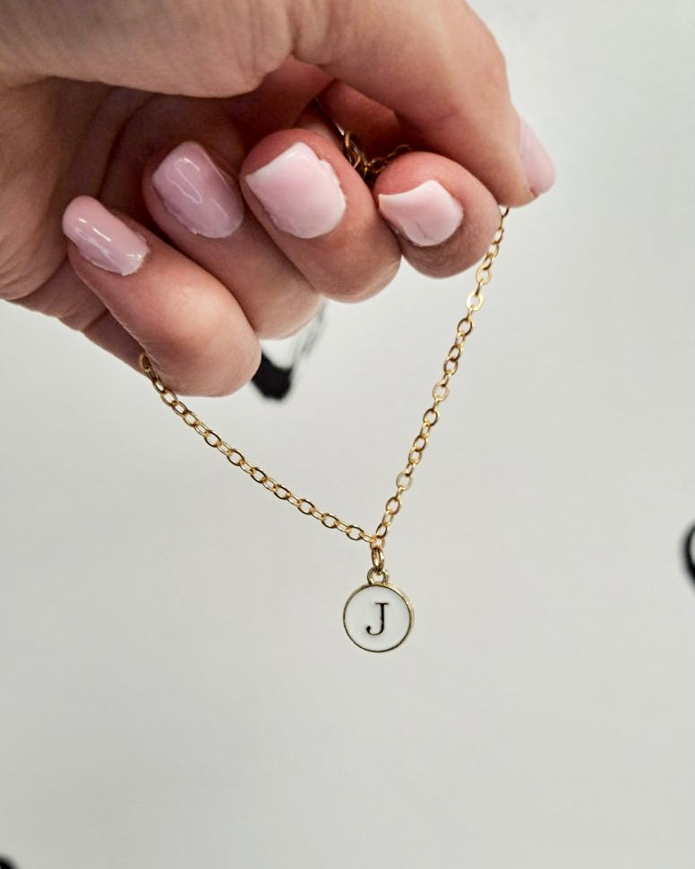 White Initial + Gold Bracelet