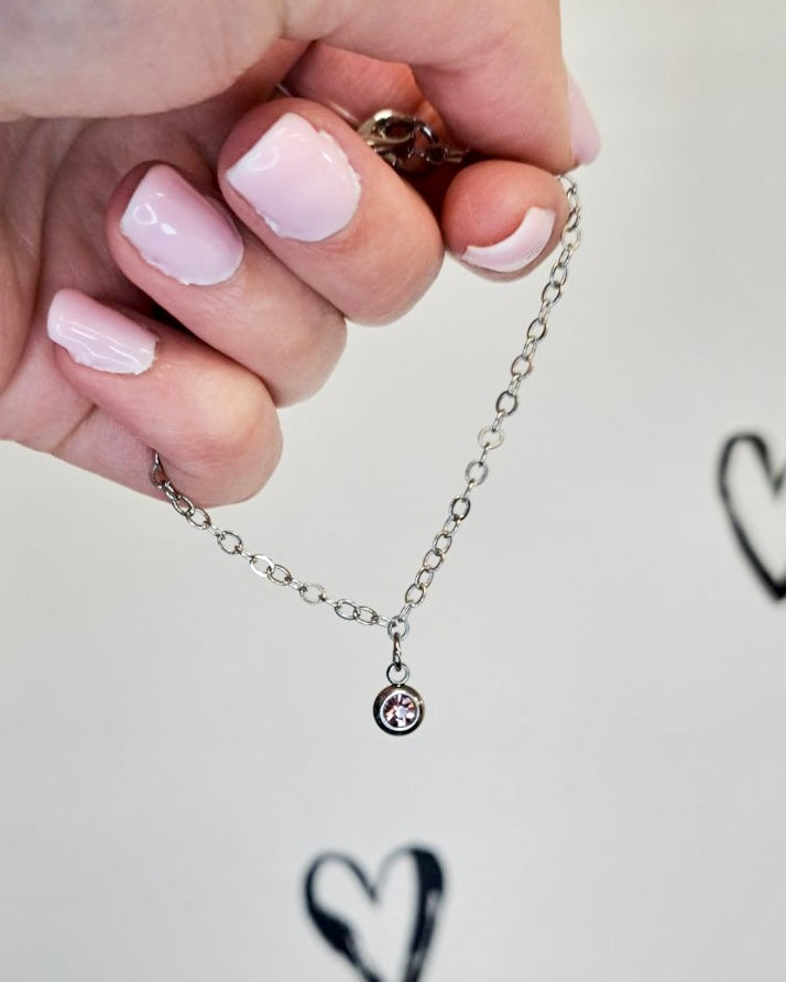 Silver Birthstone Bracelet