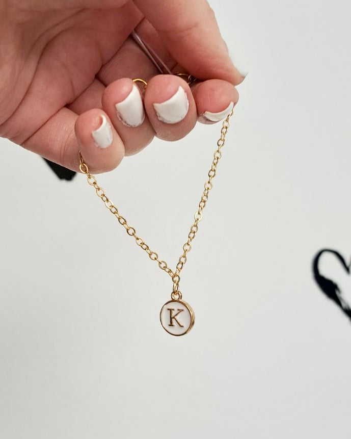 White Initial + Gold Bracelet