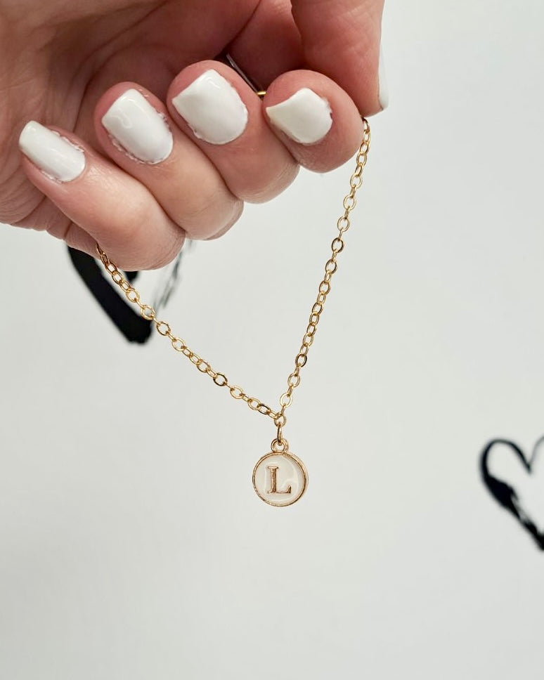 White Initial + Gold Bracelet