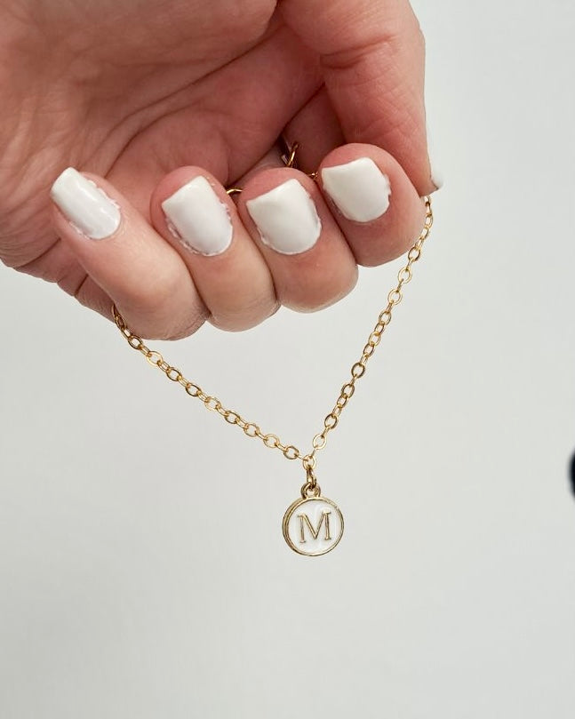 White Initial + Gold Bracelet