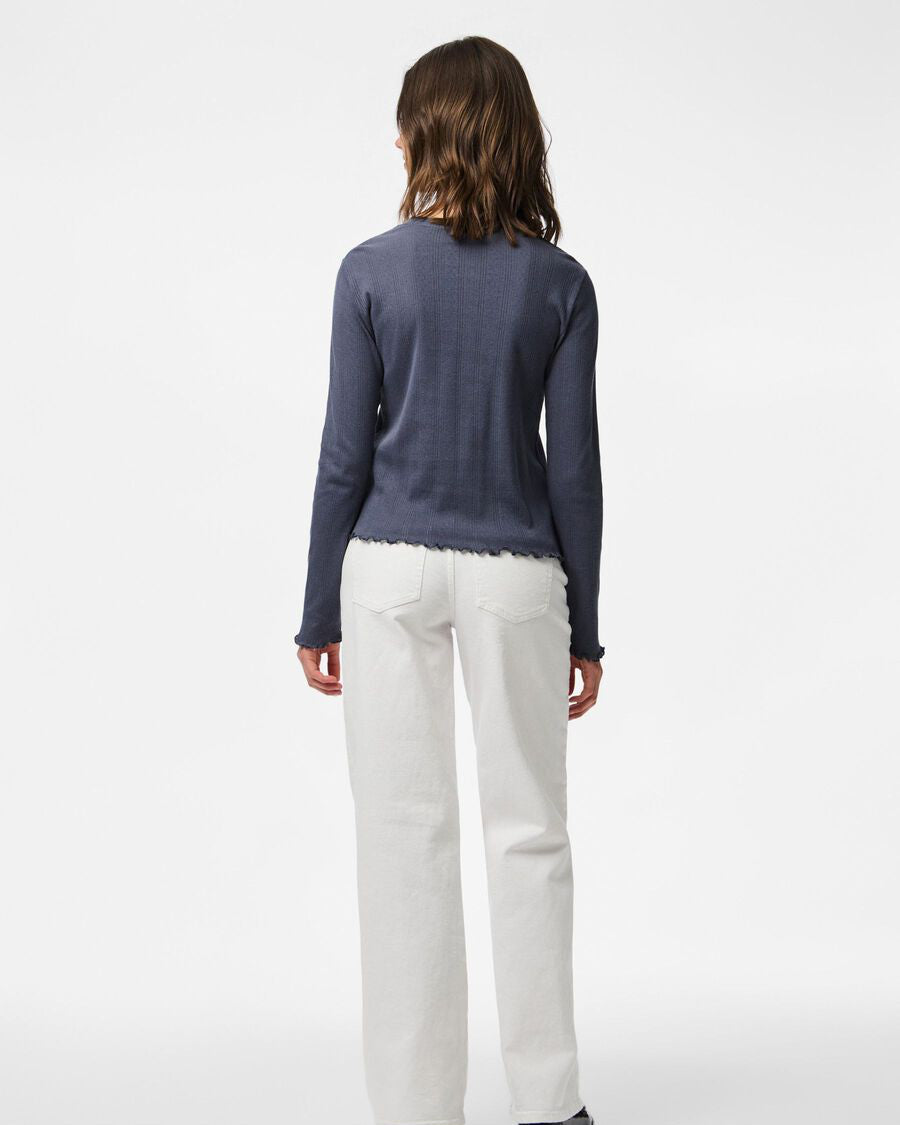 The Marie Lettuce Hem Ribbed Top - 3 COLORS
