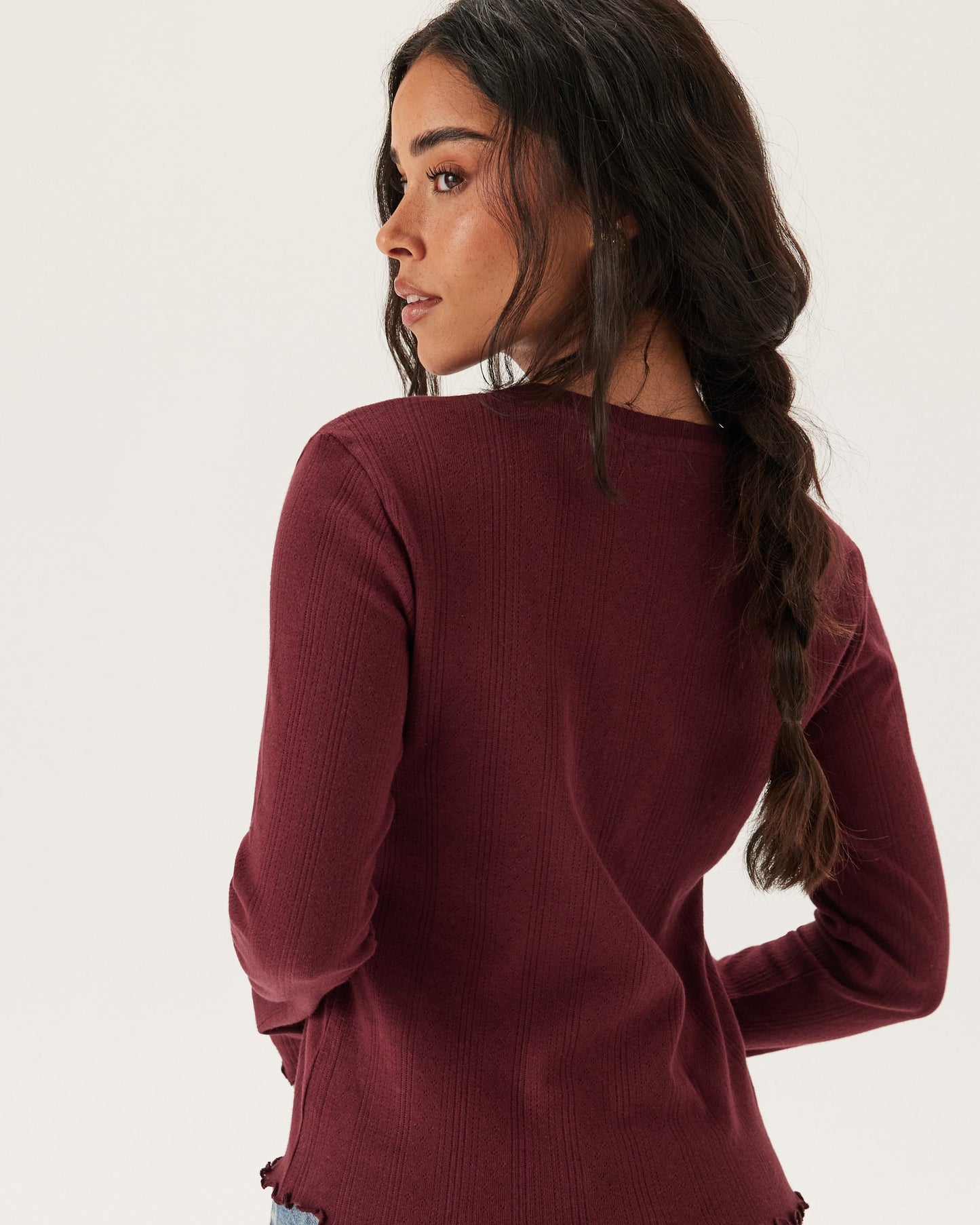 The Marie Lettuce Hem Ribbed Top - 3 COLORS