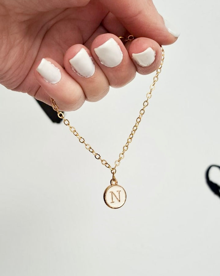 White Initial + Gold Bracelet