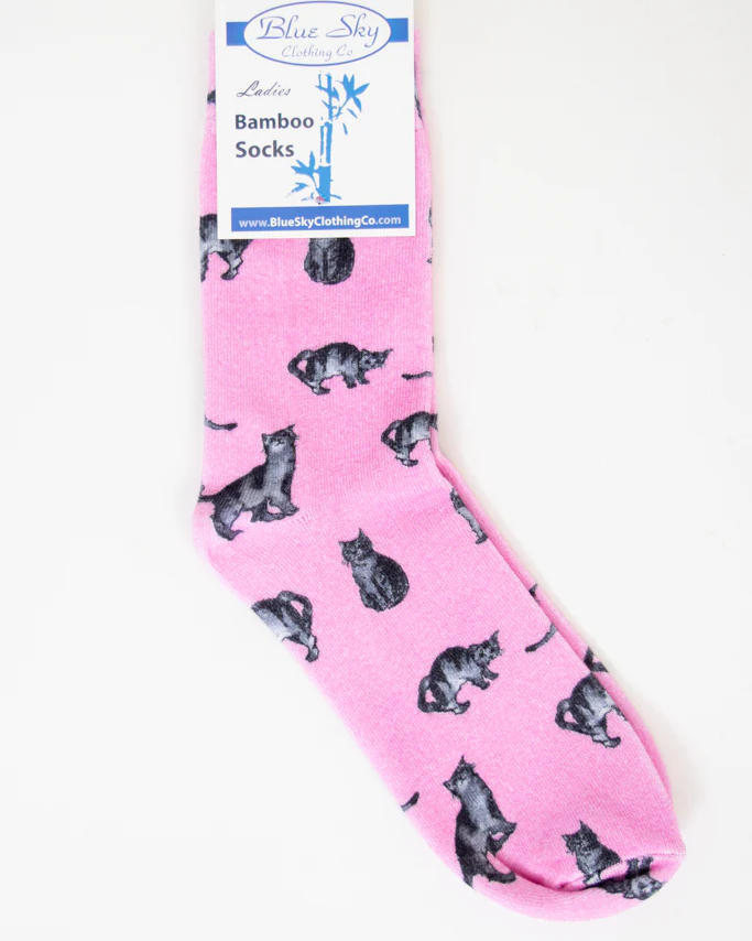 Pink Cat Bamboo Dress Socks π