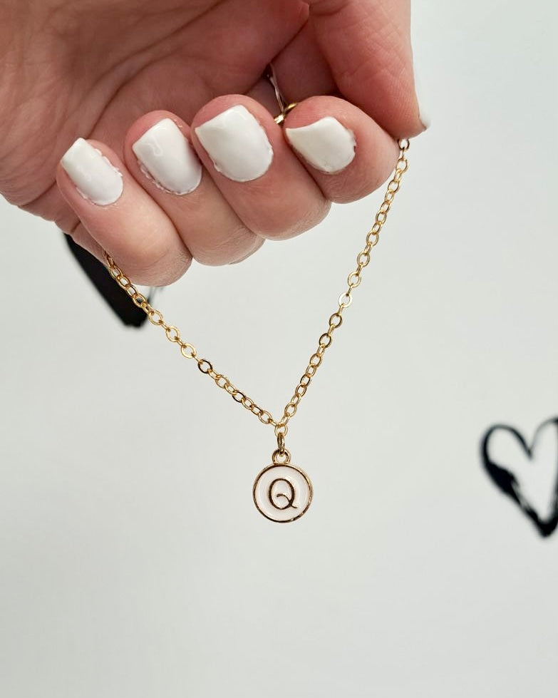 White Initial + Gold Bracelet
