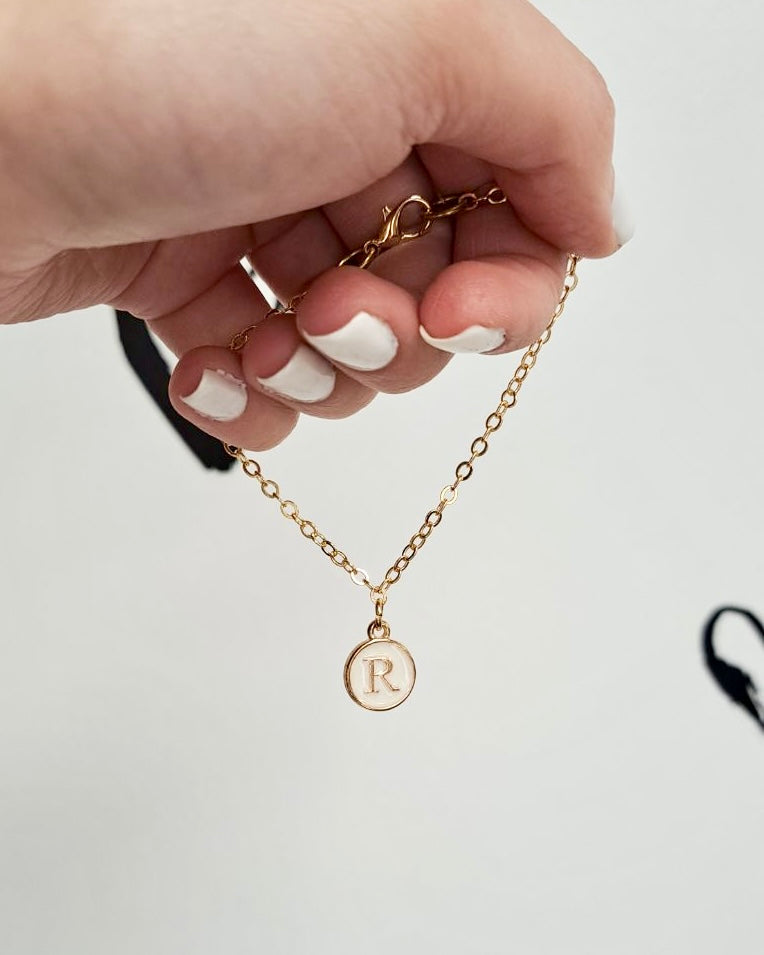 White Initial + Gold Bracelet