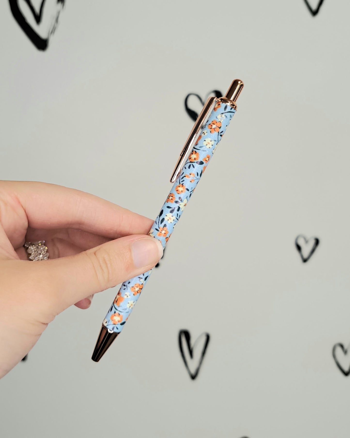 Rose Gold Floral Pen
