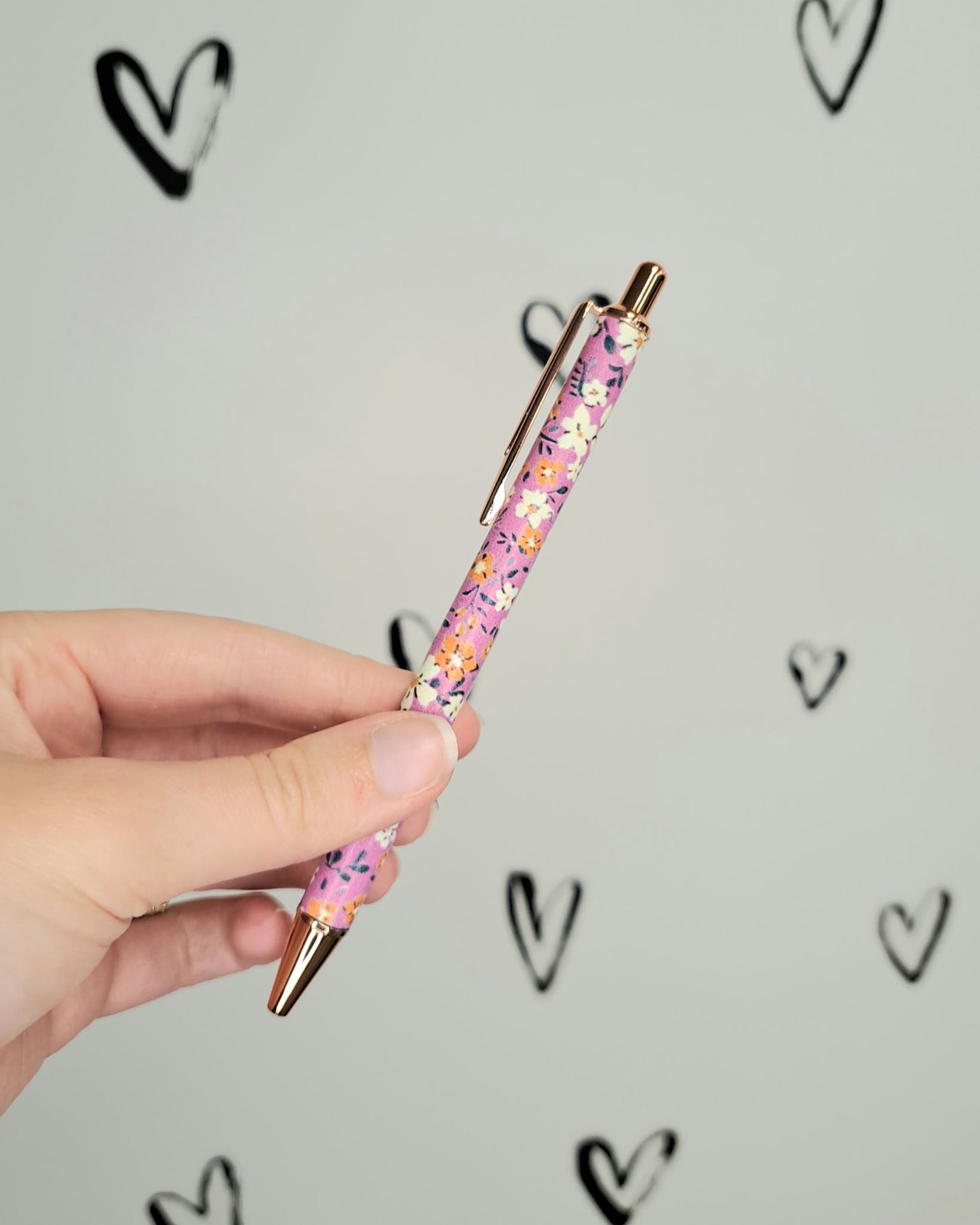 Rose Gold Floral Pen