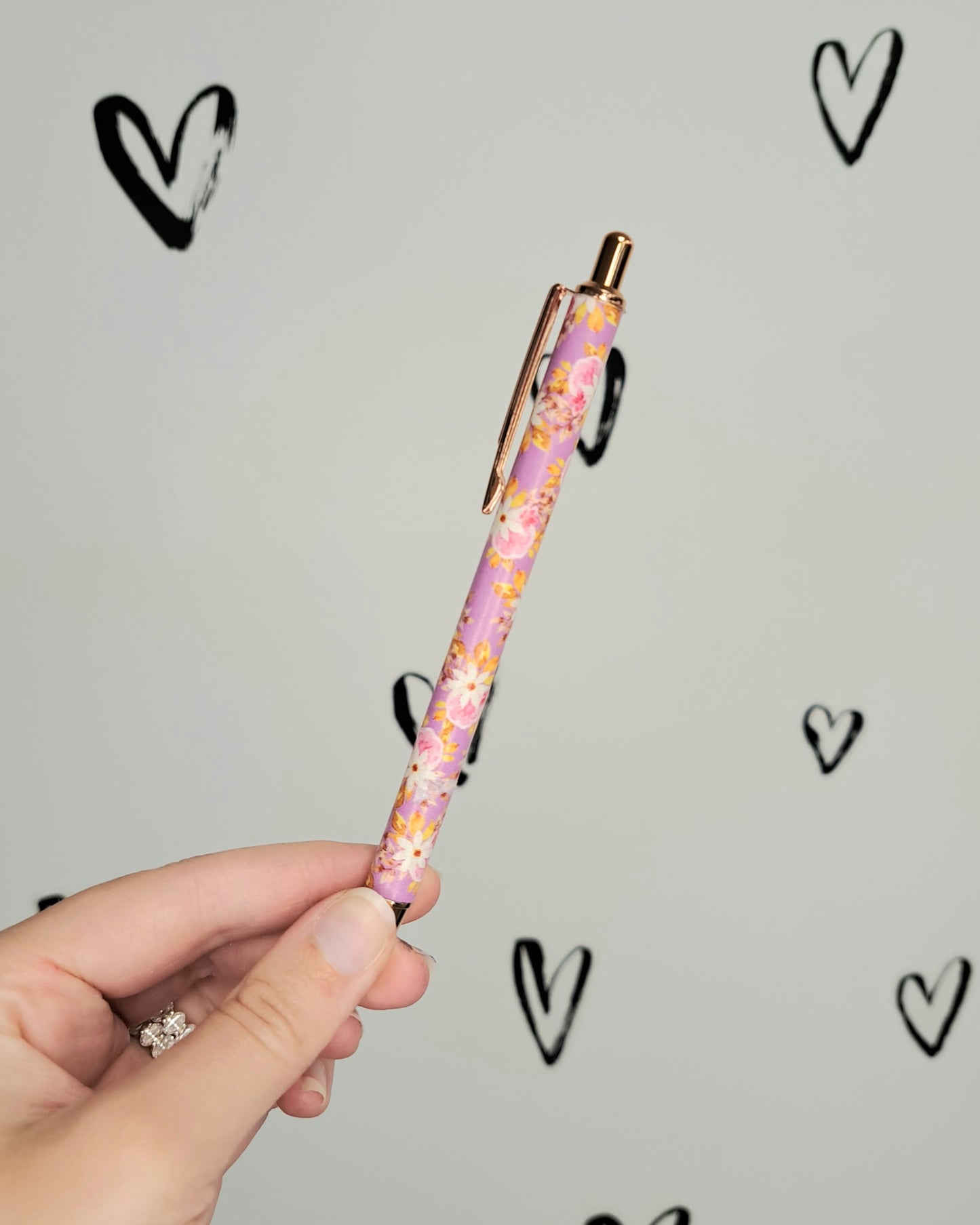 Rose Gold Floral Pen