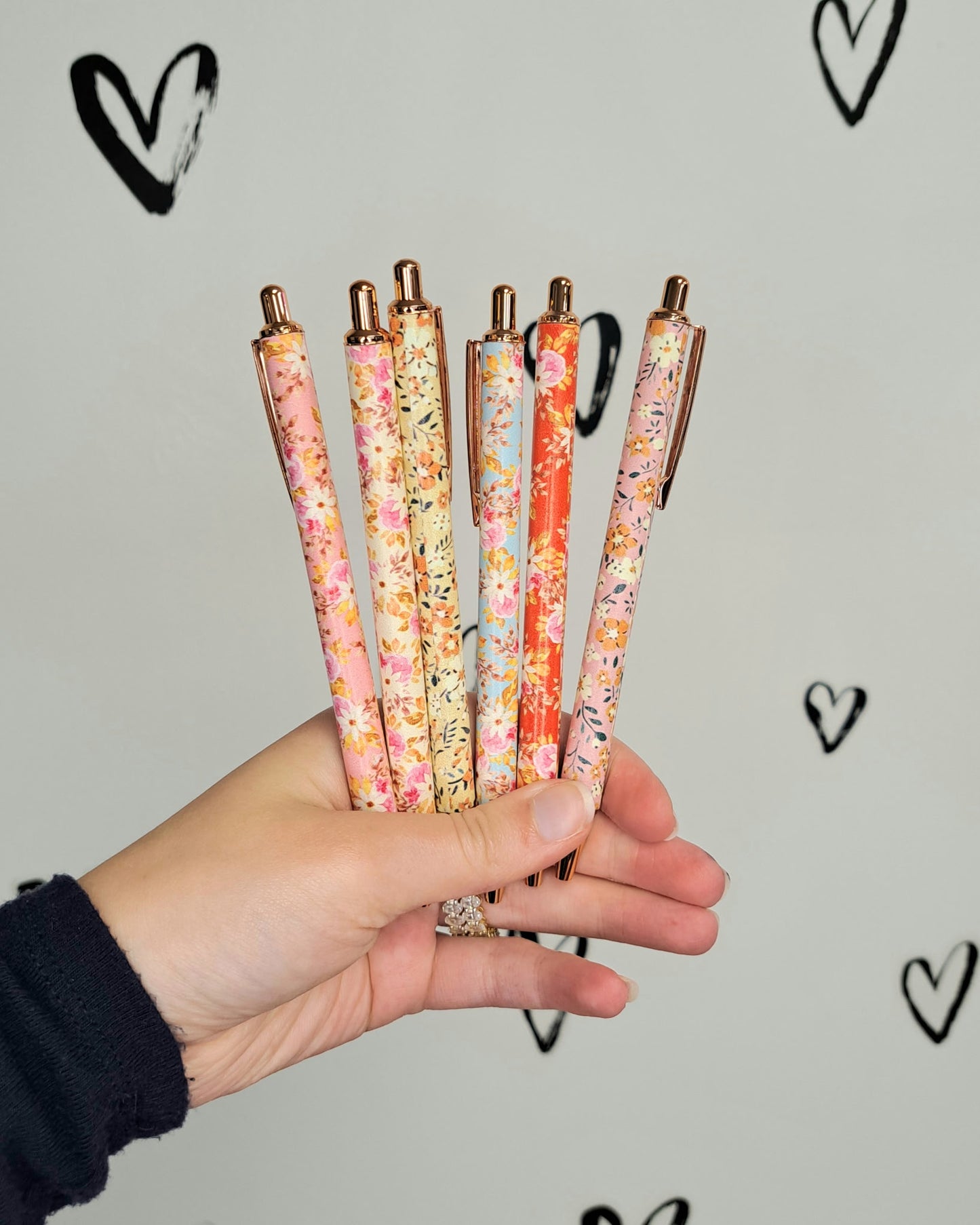 Rose Gold Floral Pen