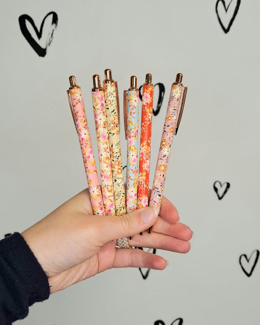 Rose Gold Floral Pen