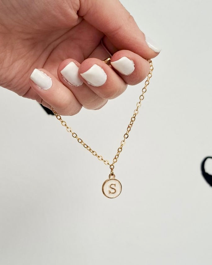 White Initial + Gold Bracelet