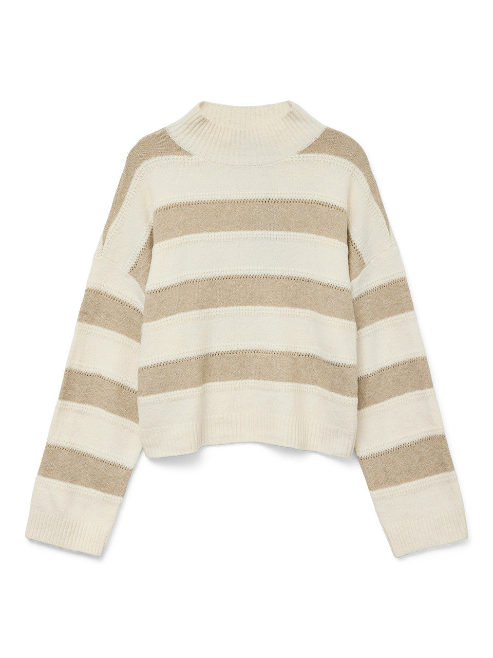 The Inez High Neck Stripe Knit Sweater