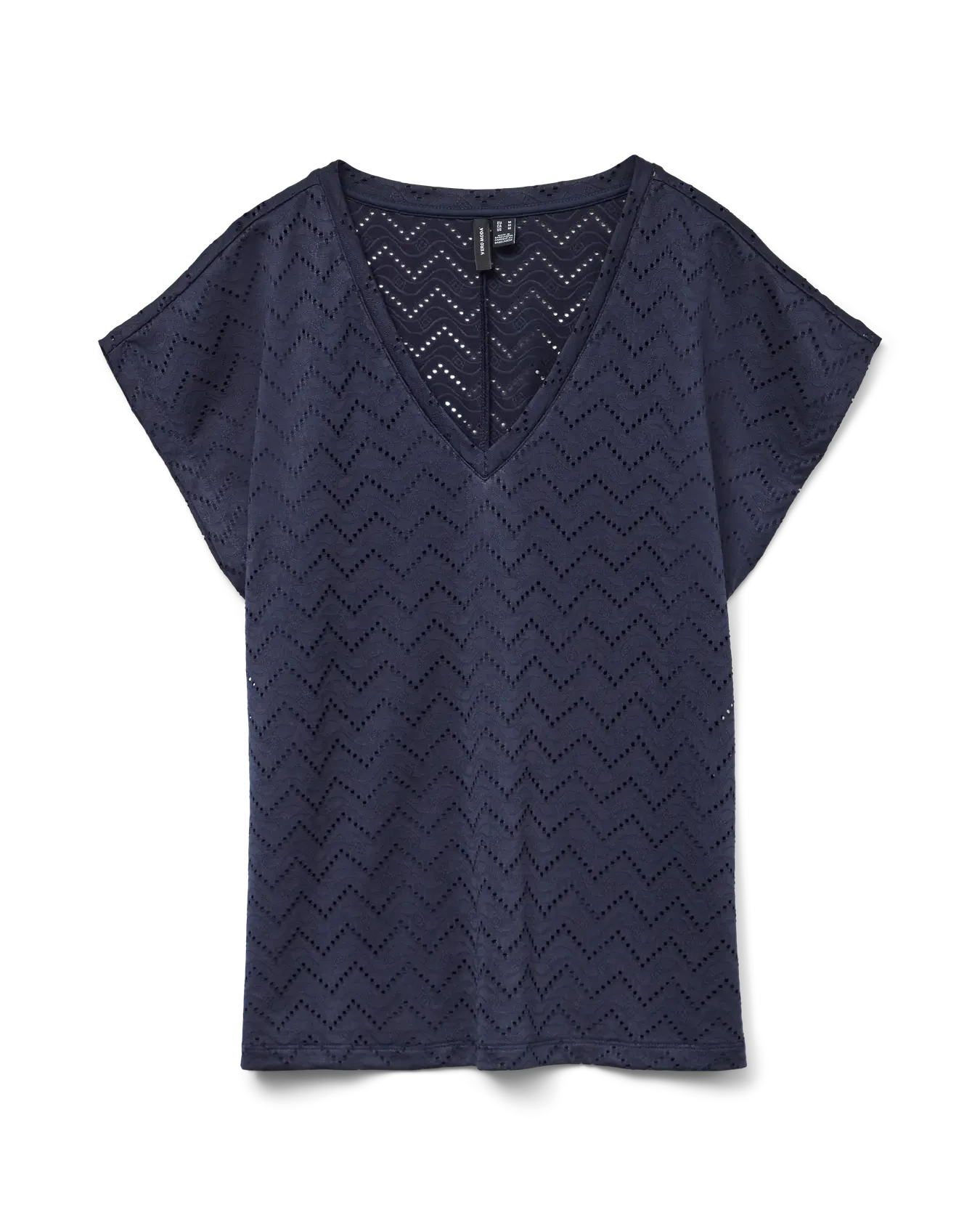 The Thas Eyelet V-Neck Top: 3 COLORS