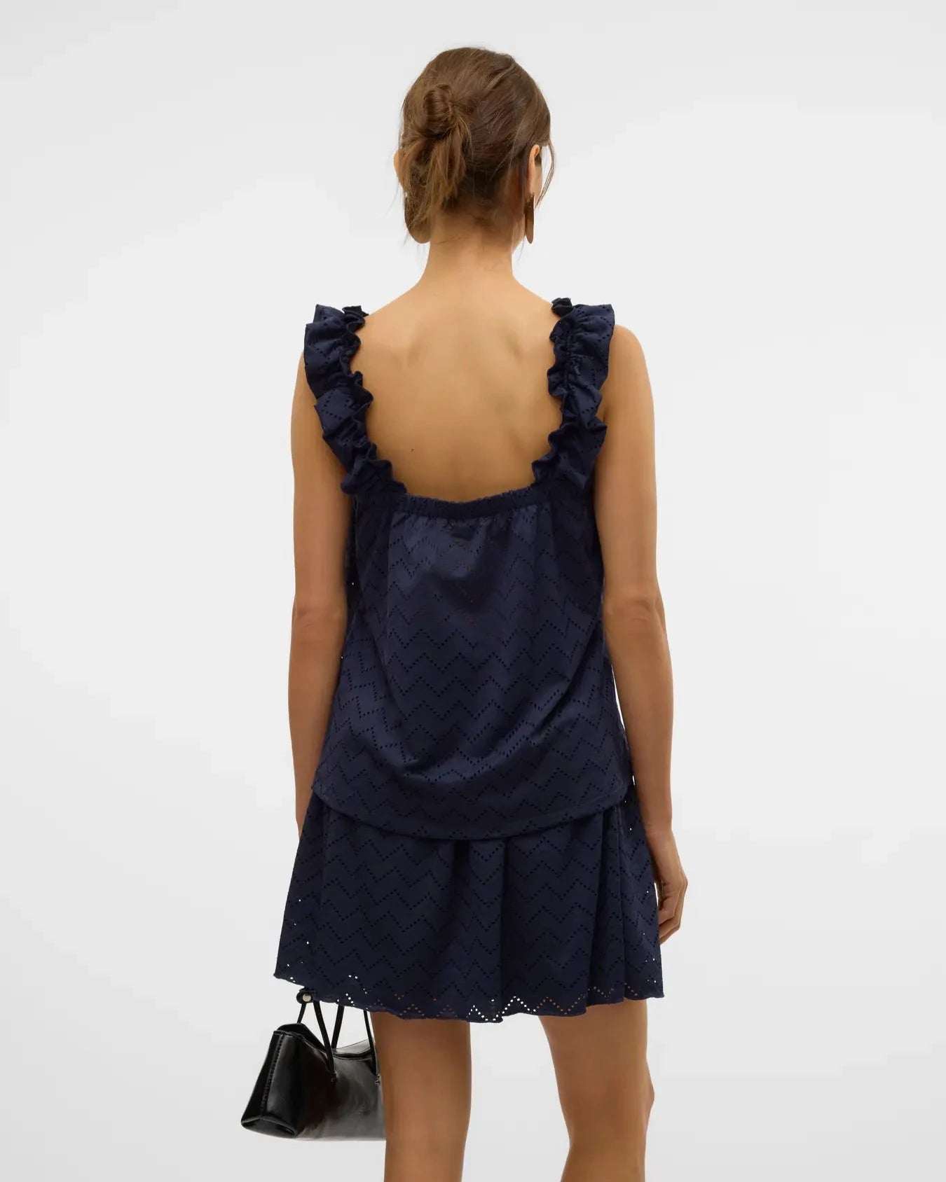 The Thas Eyelet Ruffle Singlet Top: 2 COLORS
