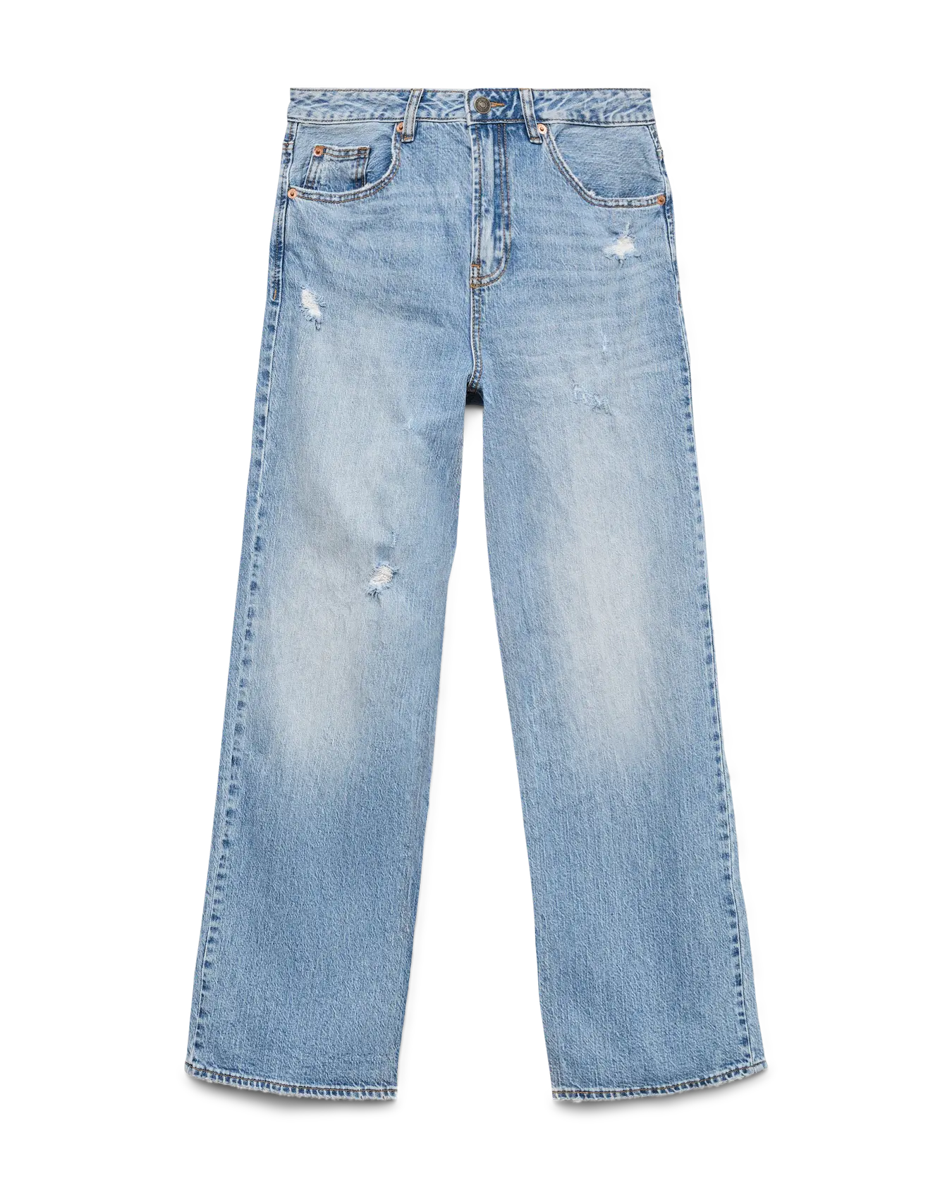 The Tessa High Rise Wide Leg Distressed Jeans
