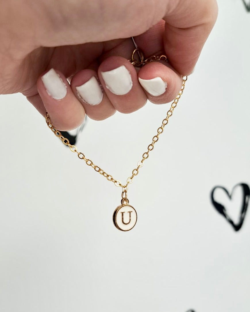 White Initial + Gold Bracelet