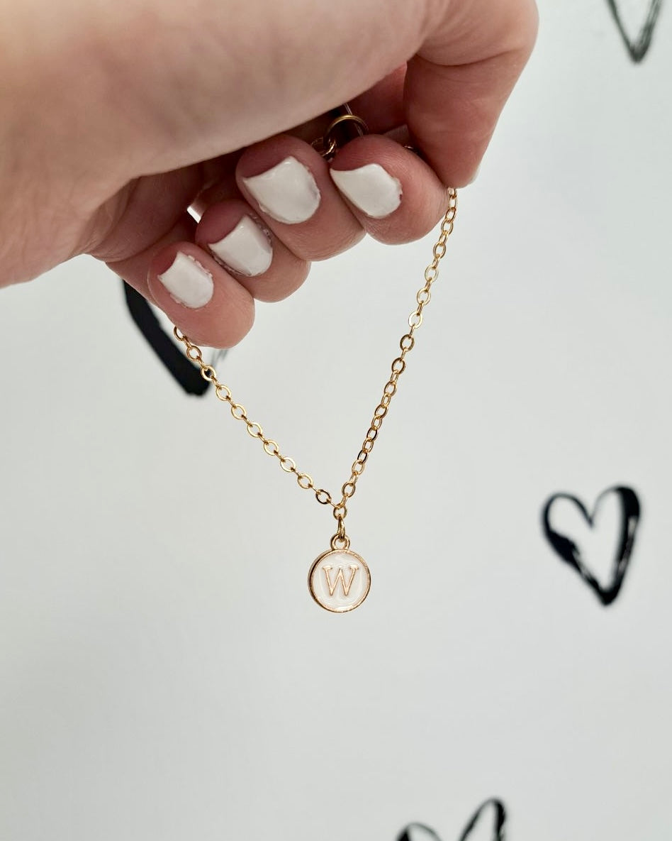 White Initial + Gold Bracelet