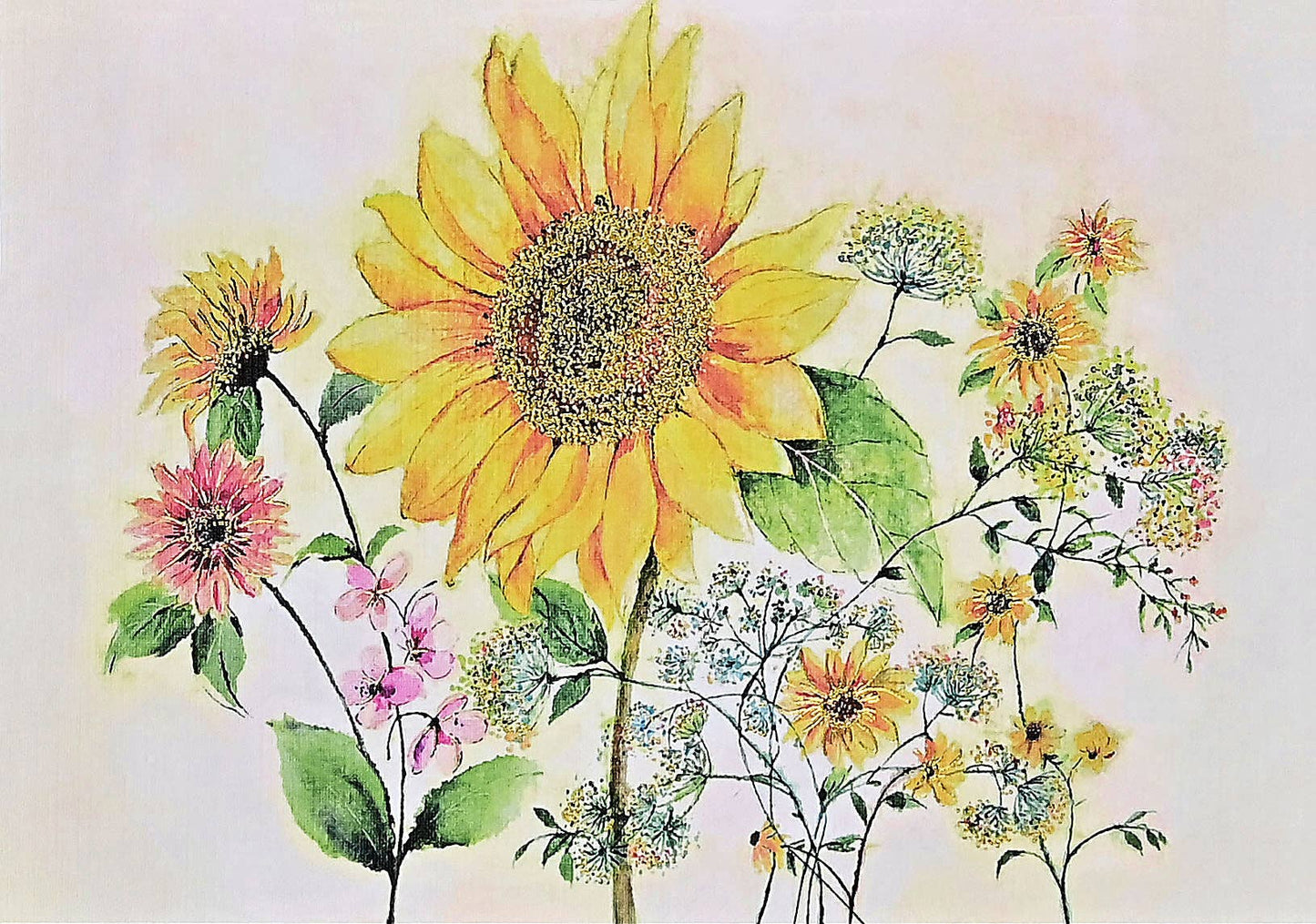 Watercolor Sunflower 14 Greeting Cards