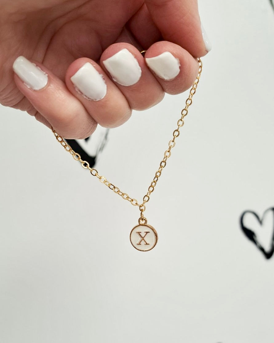 White Initial + Gold Bracelet