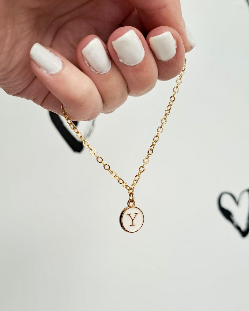 White Initial + Gold Bracelet