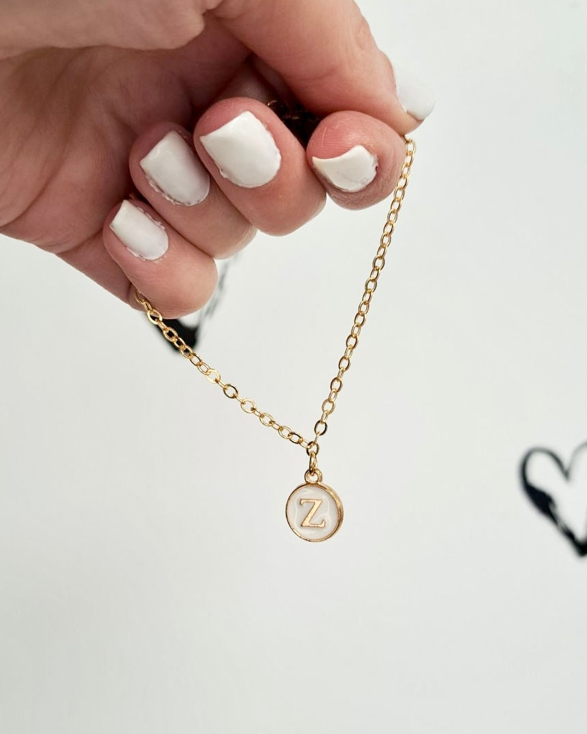 White Initial + Gold Bracelet