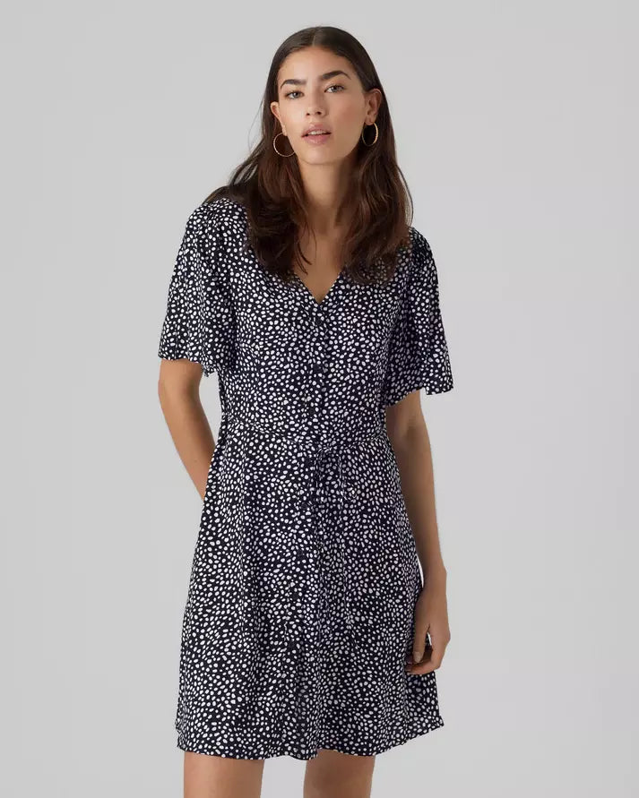 The Alba Short Sleeve Short Dress