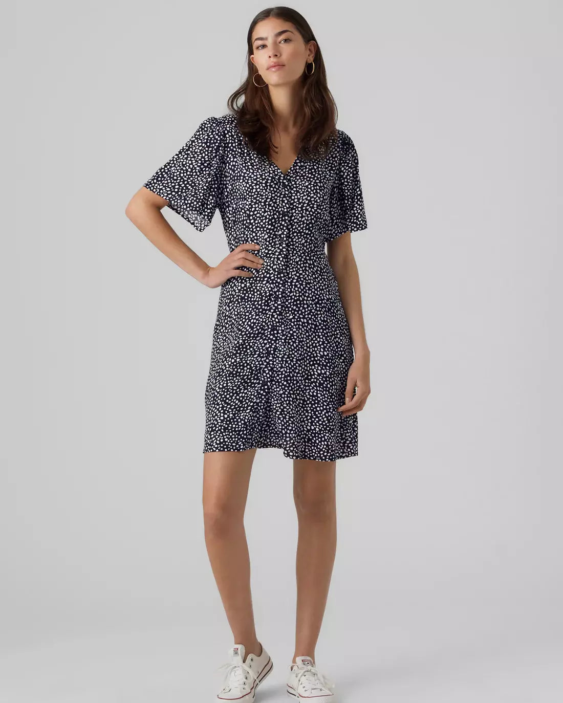 The Alba Short Sleeve Short Dress