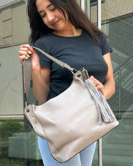 Amber Tassel Hobo Bag