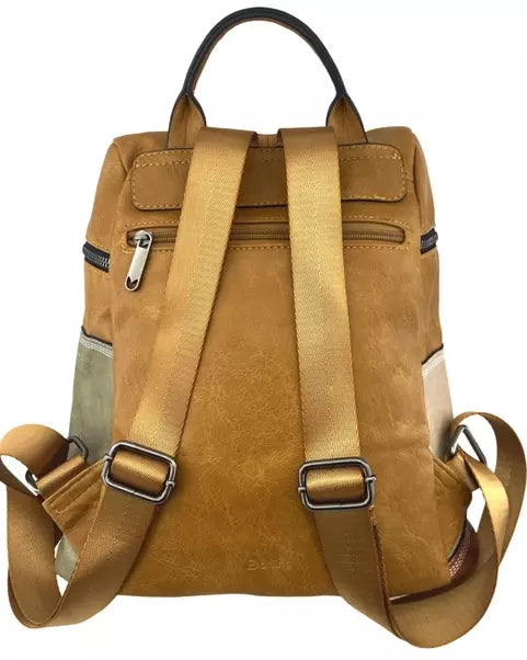 Vegan Leather Patchwork Backpack ๐ 3 COLORS