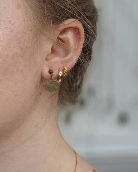 Bird Brass Stud Earrings