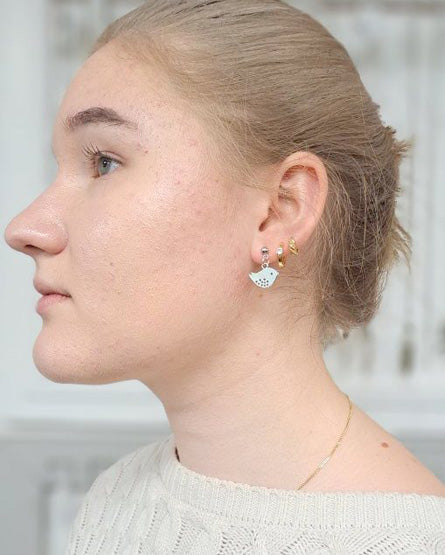 Bird Silver Stud Earrings