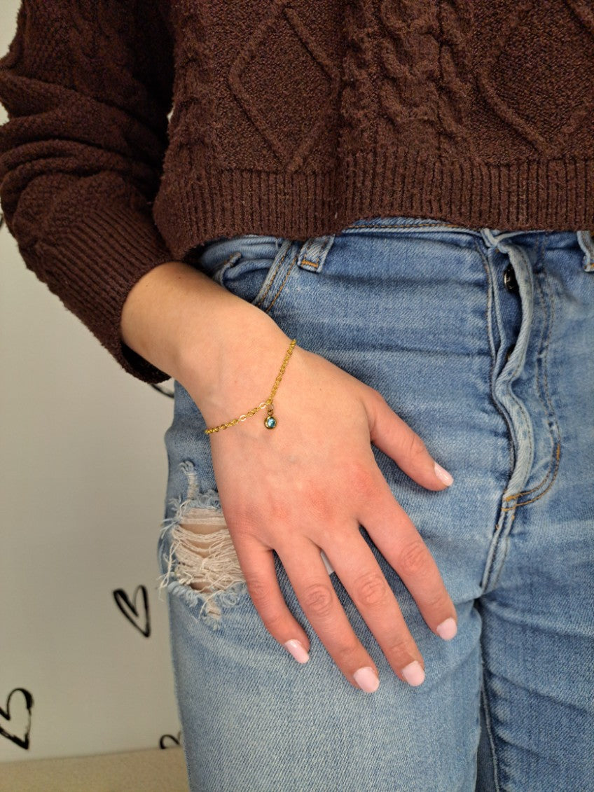 Gold Birthstone Bracelet