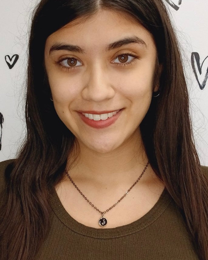 Black Initial + Gold Necklace