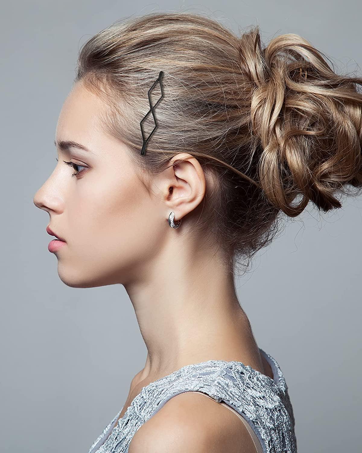 Black Geometric Bobby Pin Set