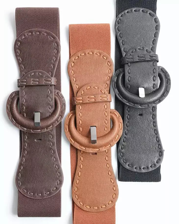 Distressed Wide Stich Stretch Belt